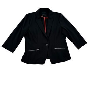 Christian Siriano Runway Style Blazer  3/4 Sleeve Padded Shoulders Office Size L